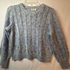 Margeaux & Elle Blue Speckled Chunky Knit Sweater Cozy Cottagecore L